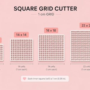 Square grid clay cutter, Polymer clay grid tile cutter tool