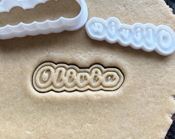 Custom name cookie cutter, Custom cookie stamp, Personalized cookie mold, Personalized name embosser, Personalized Cookie Cutter with Name