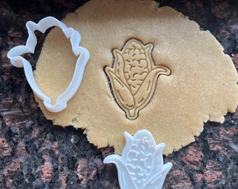 Corn cookie cutter, Vegetable cookie stamp, Veggies cookie mold, Garden theme dough cutter, Maize cookie mold, Cookies baking tool