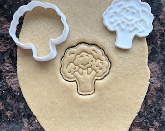 Broccoli cookie cutter, Vegetable cookie cutter, Veggie cookie stamp, Healthy food cookie, Fondant cutter, Polymer clay mold, 3D printed