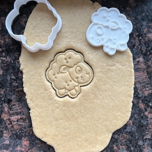 Sheep cookie cutter, Animal cookie stamp, Lamb cookie mold, Farm animal dough cutter, Baking tools, Sheep polymer clay cutter