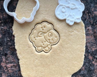 Sheep cookie cutter, Animal cookie stamp, Lamb cookie mold, Farm animal dough cutter, Baking tools, Sheep polymer clay cutter