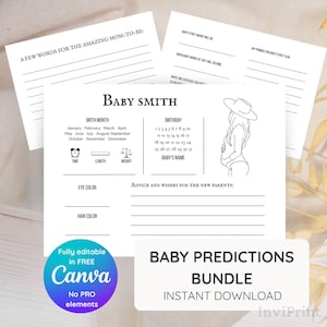 Modèle de carte prédictions et conseils pour baby shower