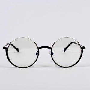 Blue Light Handmade Black Spectacles, Blue Light Glasses, Computer Glasses, Round Metal Glasses, Blue light blocking, Men&#39;s Glasses