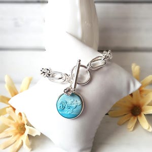 Positano Clay Charm Silver Link Bracelet - Handcrafted Elegance Inspired by the Amalfi Coast