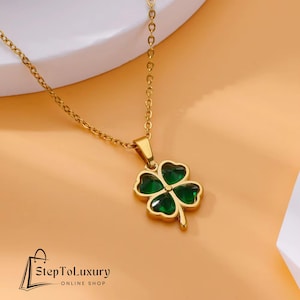 Four Leaf Clover Necklace, 4 Leaf Clover Necklace, Tiny Clover Necklace, Lucky Clover Necklace, Elegant Flower Gift, Gift For Her
