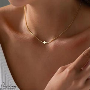 Gold Cross Necklace, Gift Pendant Cross Necklace, Necklace for Women, Gift for Her, Gold Filled Cross Necklace, Gold Cross Necklace, Gift