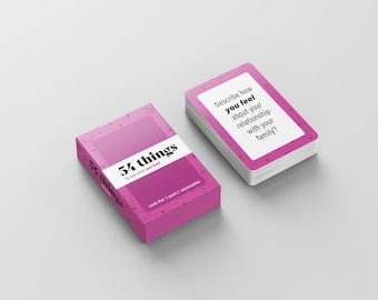 Couples Conversation Cards - 54 Fun & Deep Relationship Questions, Date Night Idea, Couples Game