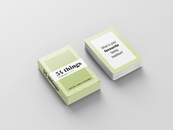 Family Conversation Starter Card Game: 54 Fun Dinner Table Questions, Family game night, family gift