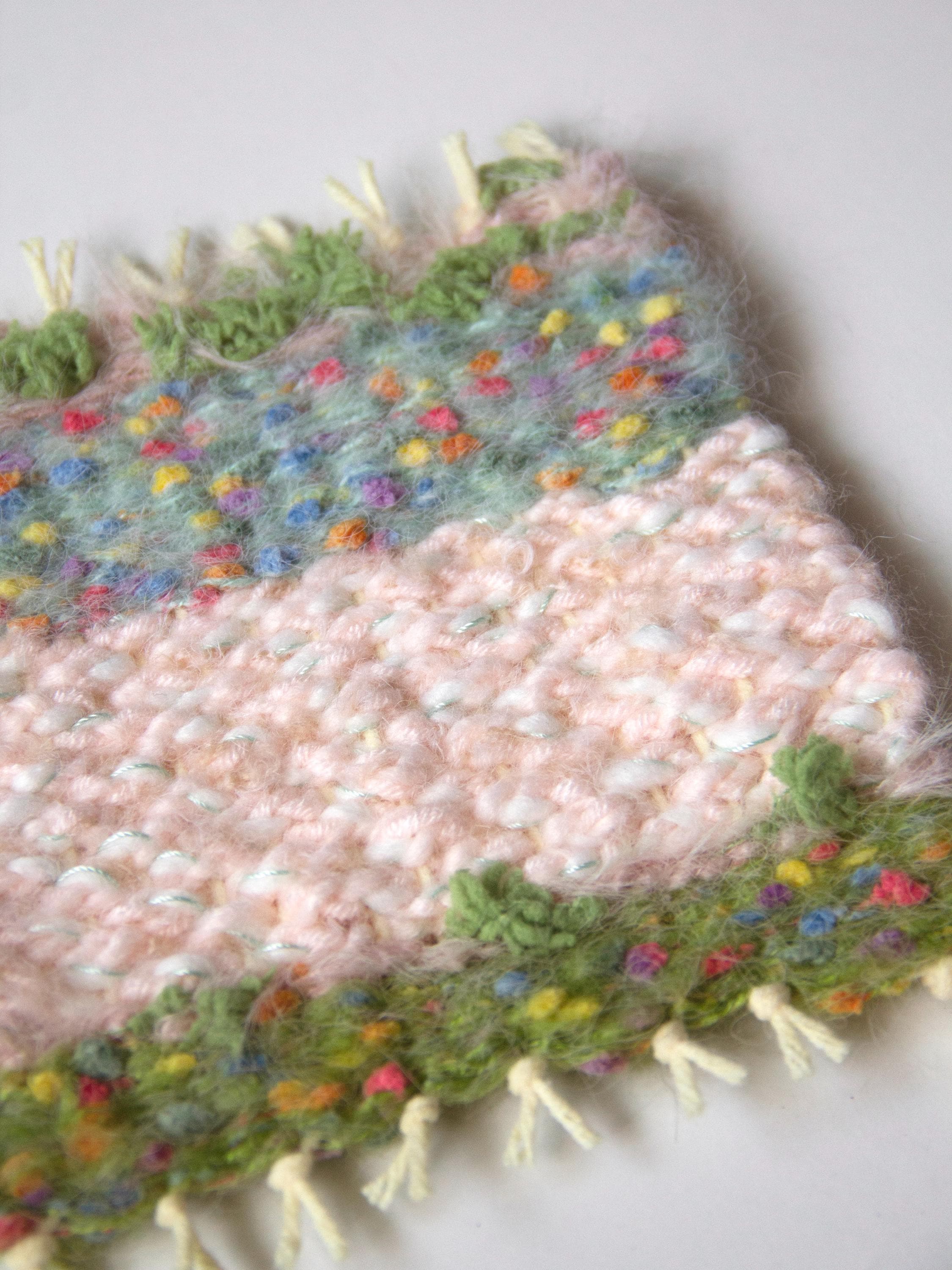 Spring Wool Coasters Garden Series Handwoven Coasters Set – Floral Wool and Mohair Drink ...