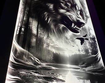 Diseño exclusivo de tatuaje de lobo: obra de arte única