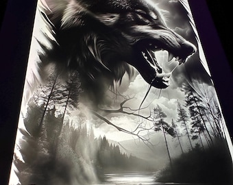 Diseño exclusivo de tatuaje de lobo: obra de arte única