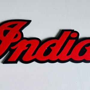 Indian Motorcycle 3D-skylt - Anpassad skylt för Indian Motorcycle - Displayskylt för Indian Motorcycle - Skylt med indiskt skrifttryck 3D-tryckt - Indian Logo