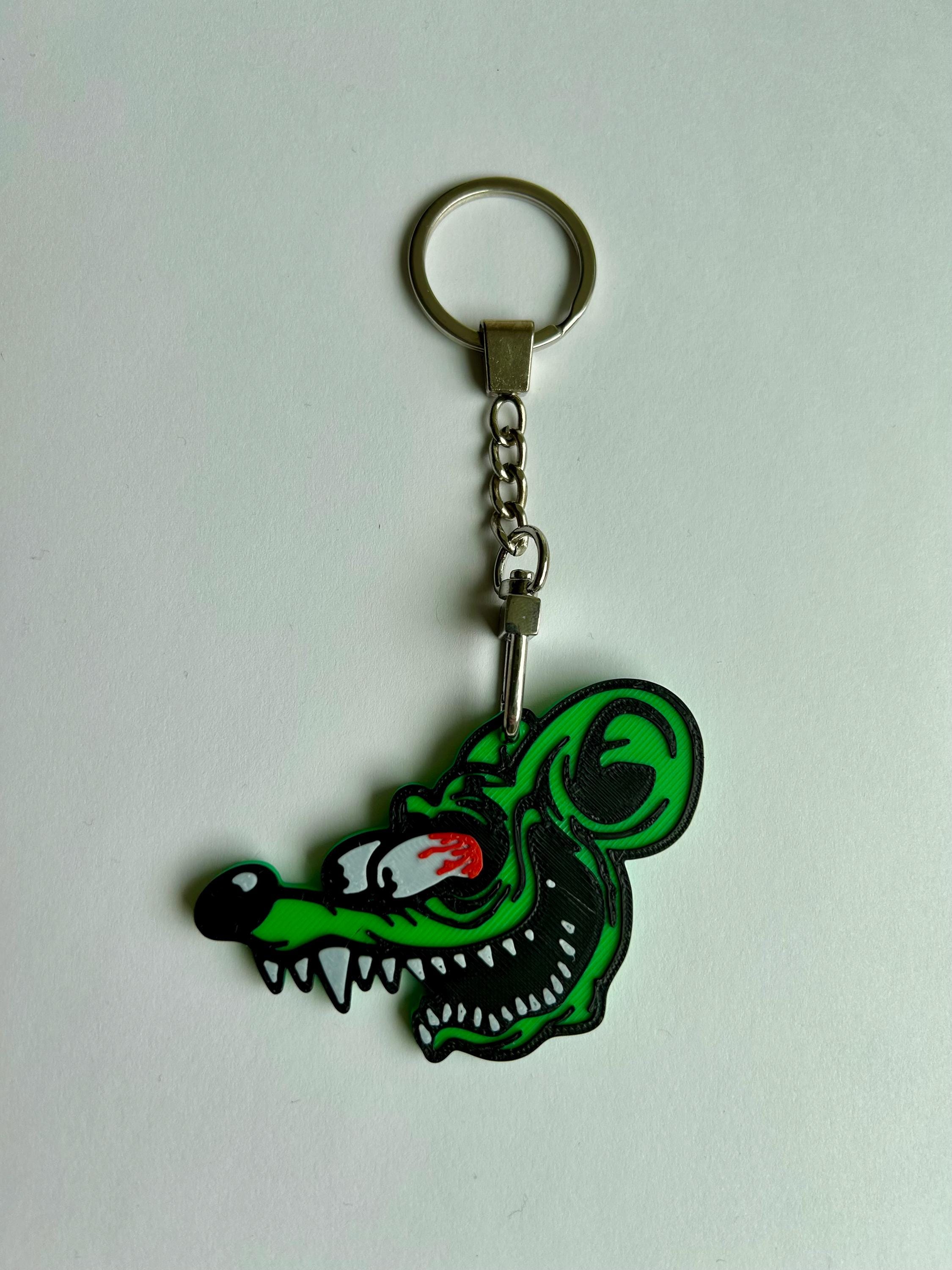 Rat Fink Key Chain - Rat Fink Key Tag - Ed Roth Big Daddy Rat Fink