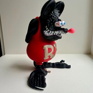 Rat Fink figurine - Large 8.25&quot; tall Rat Fink - Black Rat Fink figure - Rat Fink collectible  - Ed Roth Big Daddy Rat Fink Toy collectible