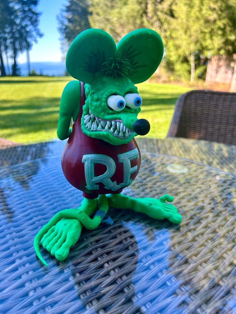 Rat Fink Figurine, Large Hand Painted Rat Fink Collectible, Ed Roth Big ...