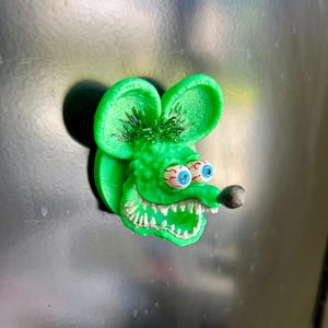 Rat Fink 3d Fridge magnet - Ed Roth Rat Fink collectible magnet - Vintage style Rat Fink refrigerator magnet - Rat Fink Collectors item -