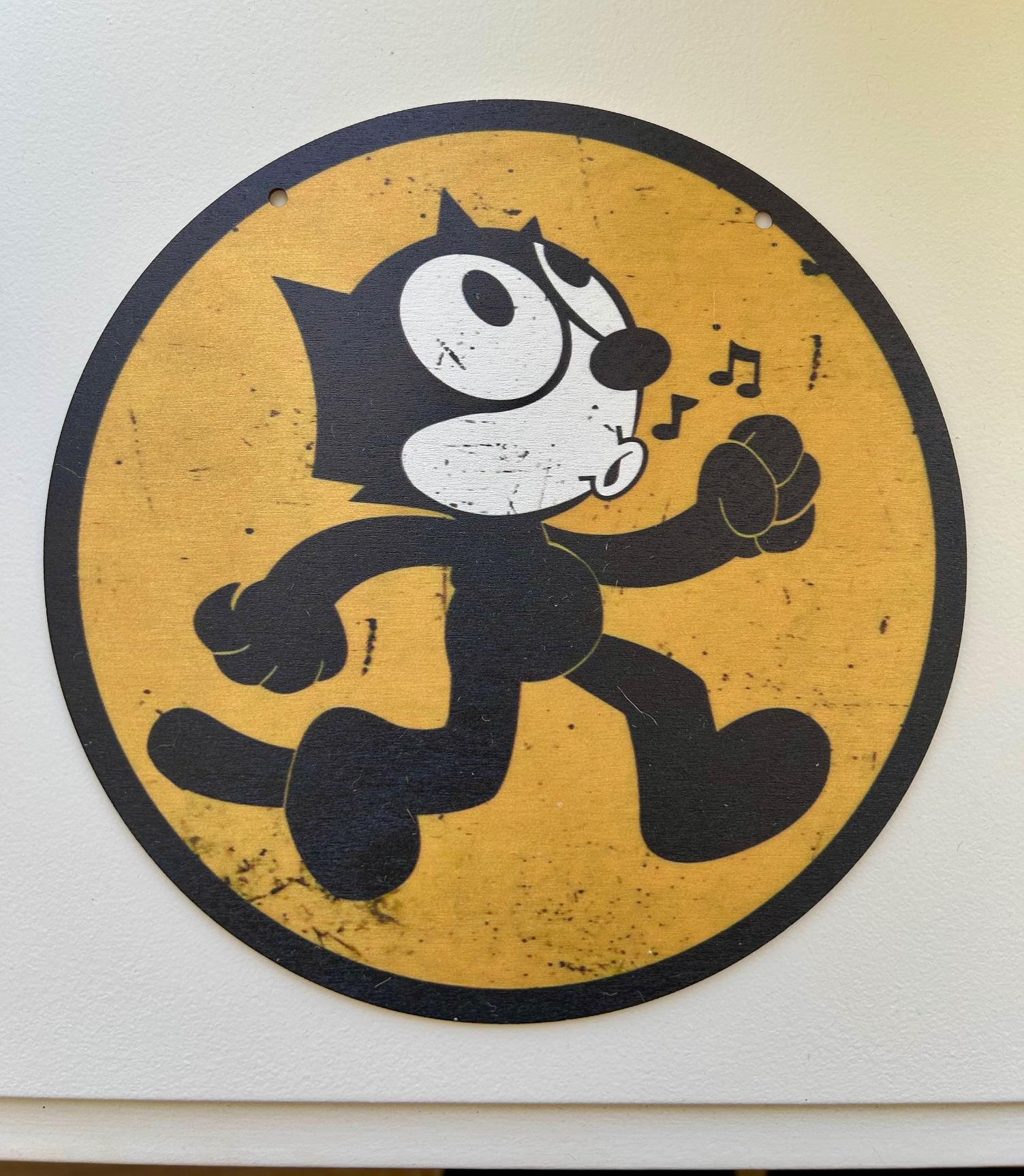 Felix the Cat Wooden Sign, Hot Rod Felix the Cat Custom Man Cave