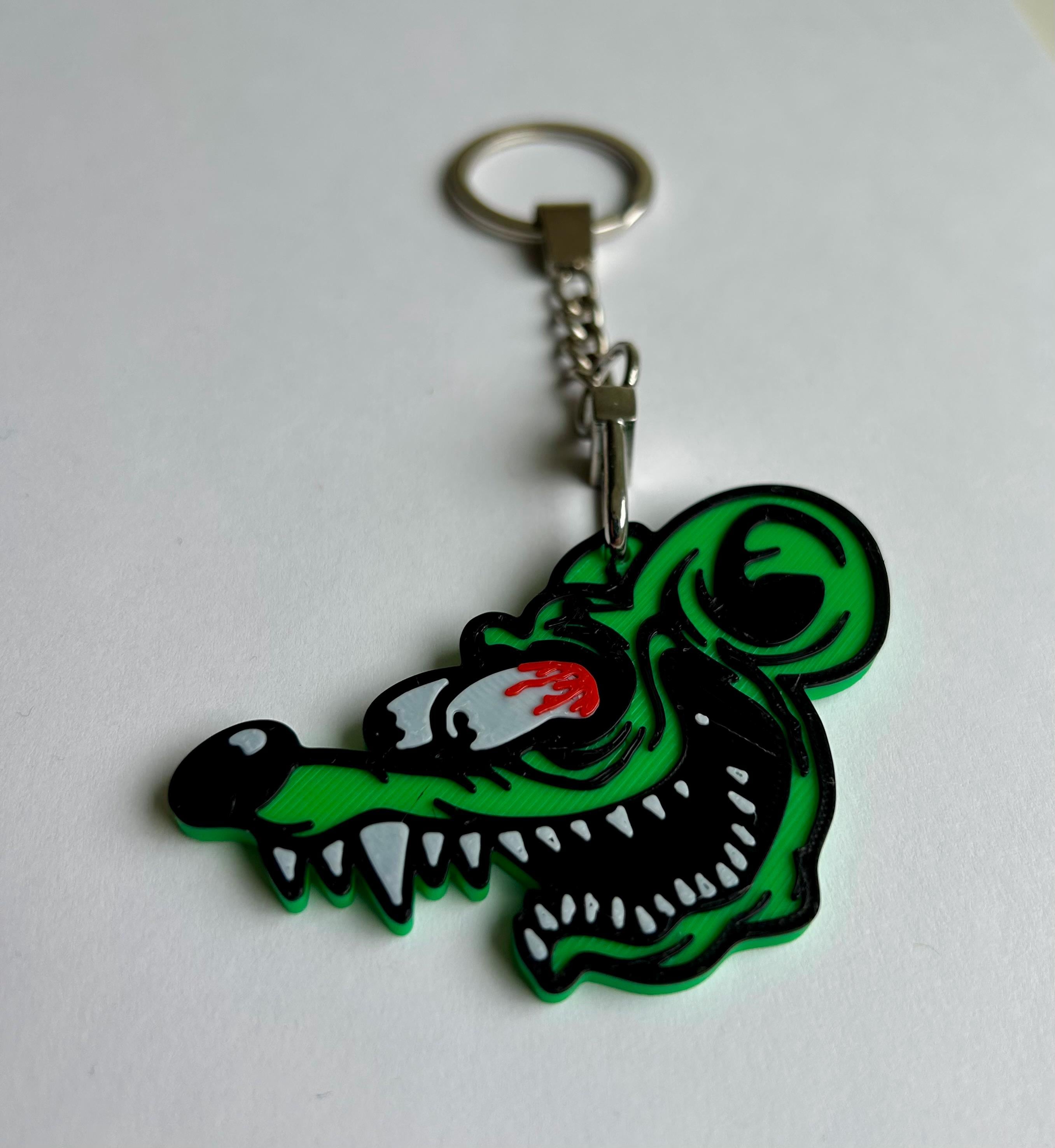 Rat Fink Key Chain - Rat Fink Key Tag - Ed Roth Big Daddy Rat Fink