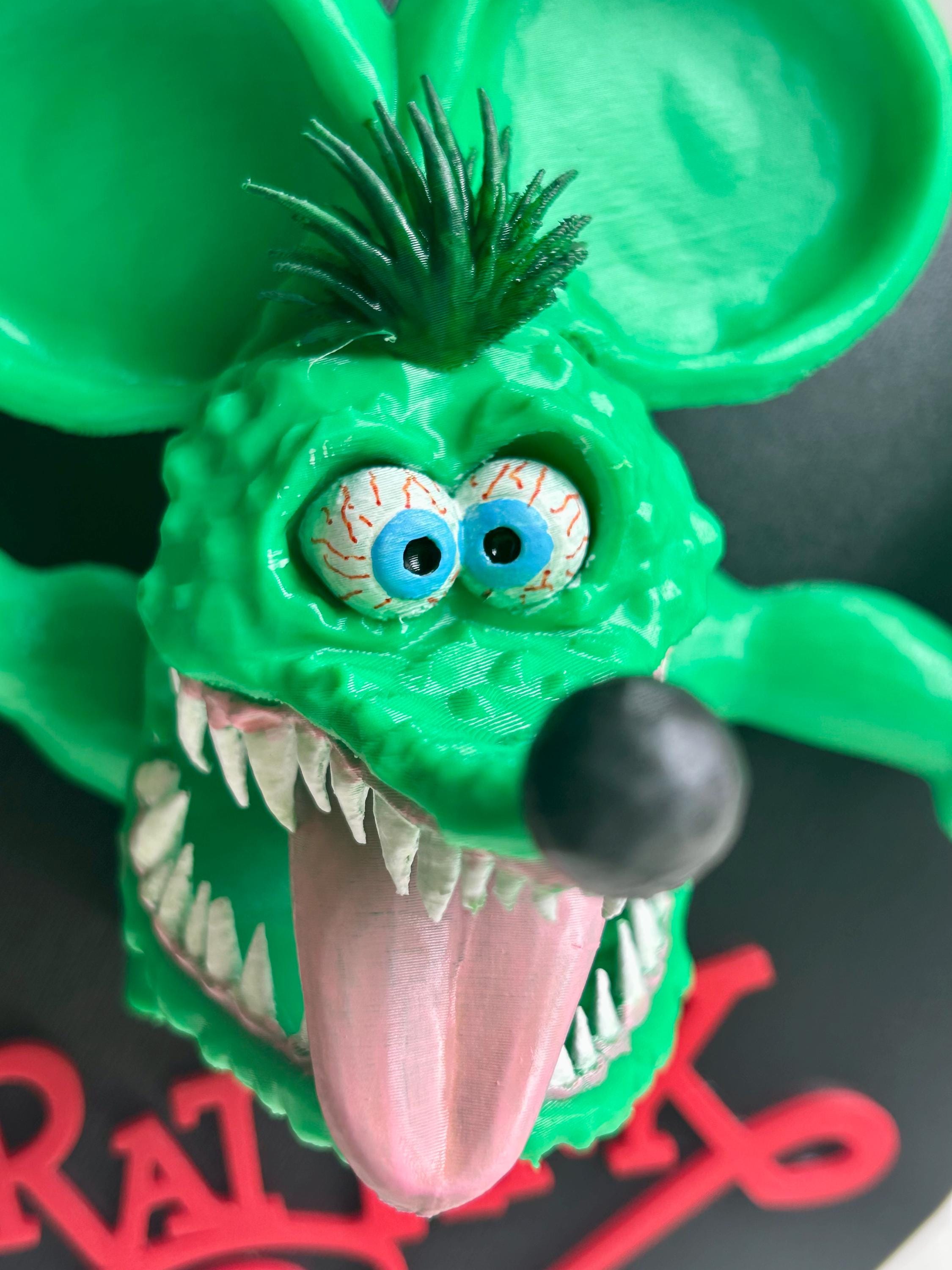 Rat Fink 3d Wall Plaque - Unique Rat Fink 3d Sign - Rat Fink