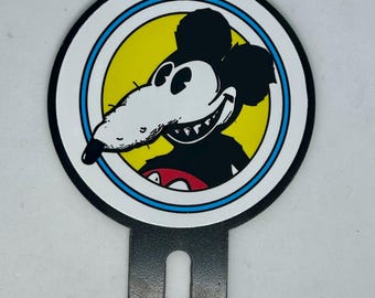 Mickey Rat license plate topper, Rat Fink plate topper, Hot Rod plate topper, Hot Rod collectible, Mickey Mouse Vintage plate top, Ed Roth