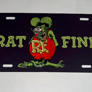 Ratten Fink Nummernschild - Big Daddy Ed Roth Ratten Fink Nummernschild Sammlerstück Rat Fink Nummernschild Rat Fink Hot Rod Nummernschild Ratte Fink