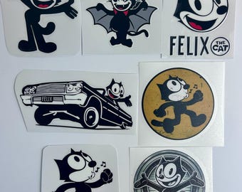 Felix the Cat stickers, CHOICE of Felix the Cat decal, Lowrider decals, Hot Rod collectible stickers, Felix cartoon sticker, Felix Decals