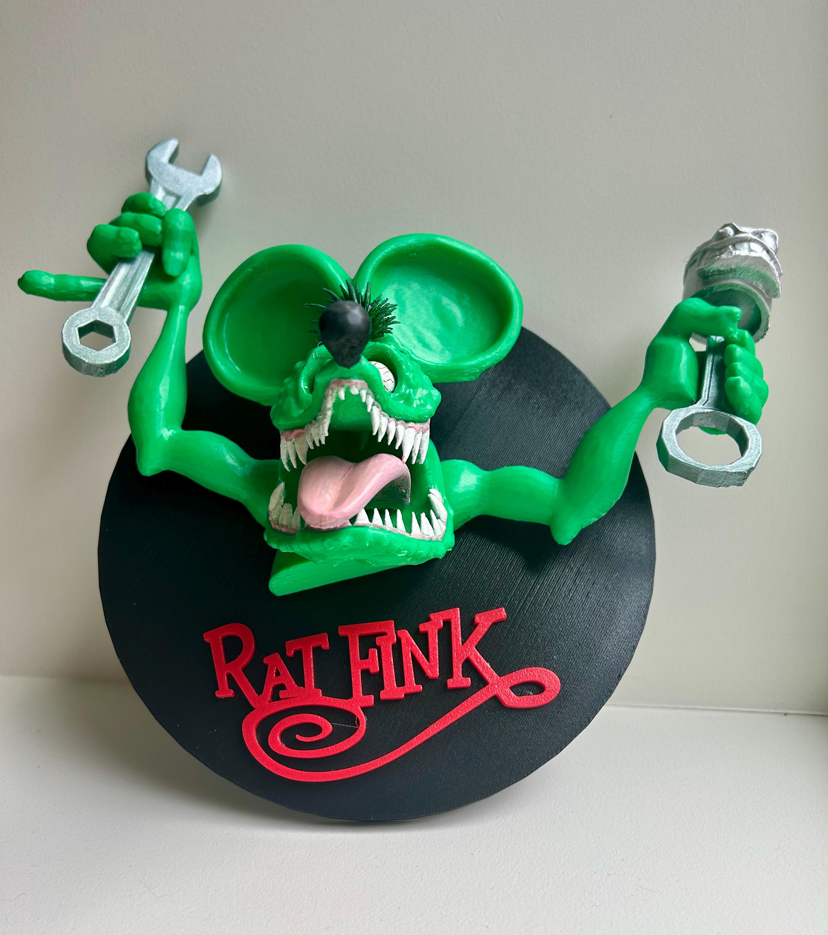 Rat Fink 3d Wall Plaque - Unique Rat Fink 3d Sign - Rat Fink