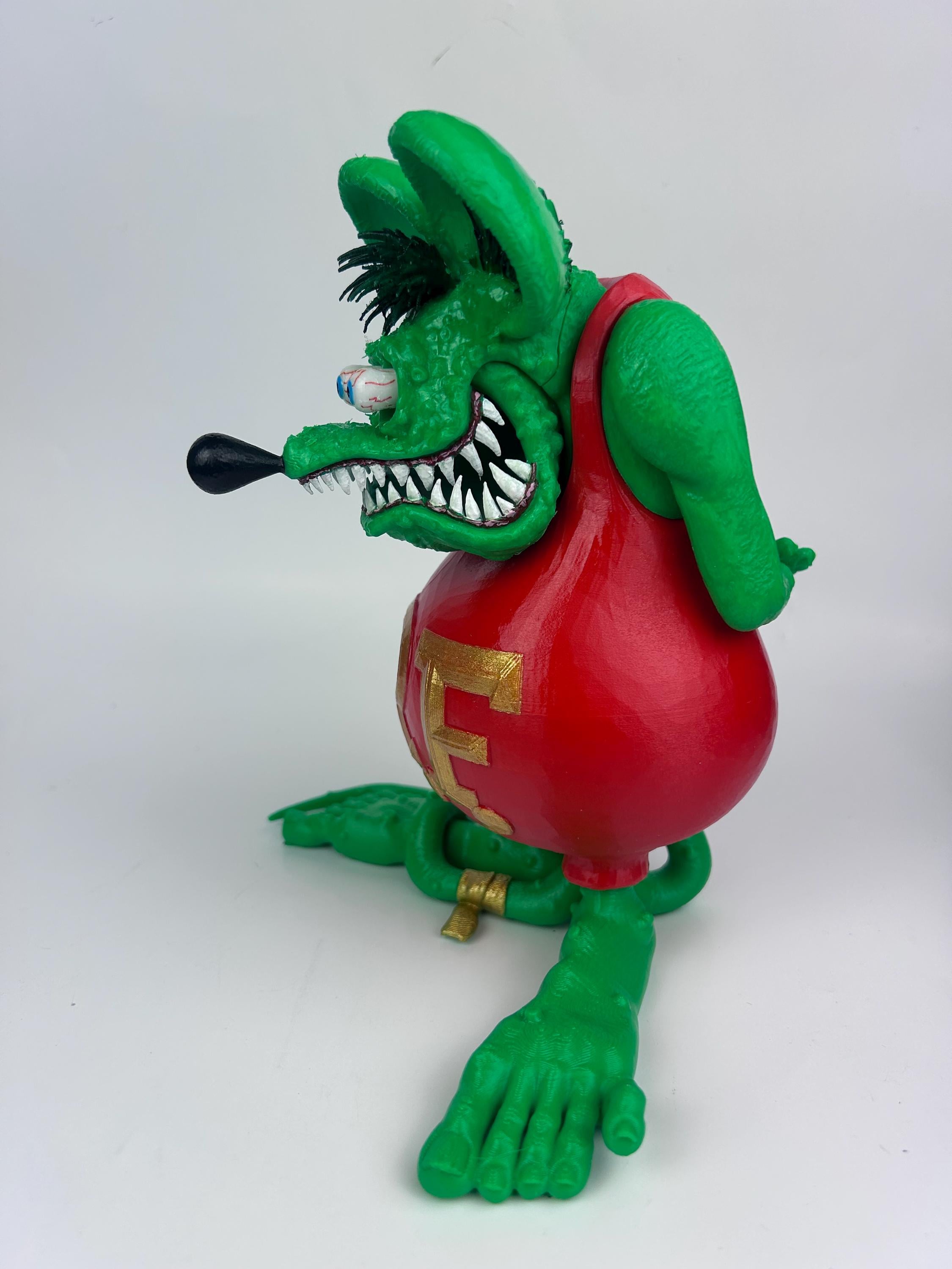 RATFINK壁掛けオブジェ Rat Fink Figurine, Large Hand Painted Rat Fink Collectible, Ed