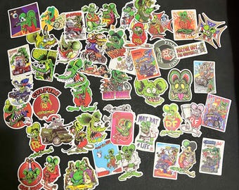 Stickers Rat Fink 50 pièces Ed Roth Big Daddy Stickers vinyle Rat Fink - Stickers Hot Rod Rat Fink - Stickers voiture Rat Fink Raft Fink Lowrider