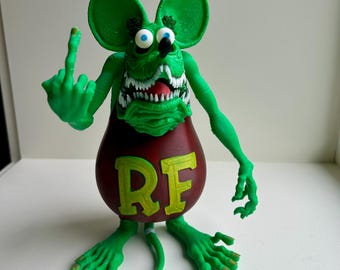 Rat Fink Figurine - Large Rat Fink Toy - Rat Fink Collectible