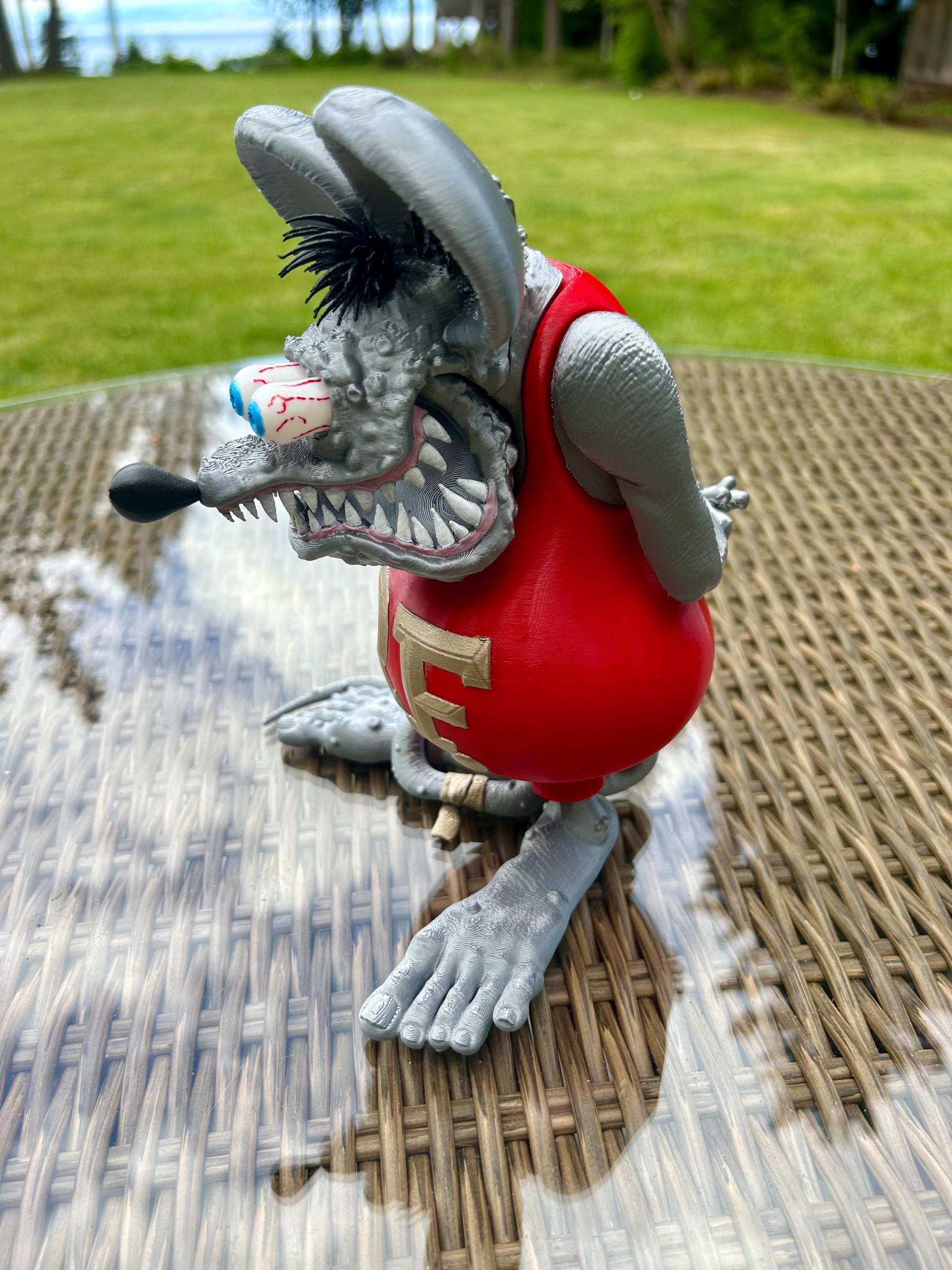 RAT FINK フィギュア Rat Fink Figurine - Rat Fink Collectible - Silver Rat Fink