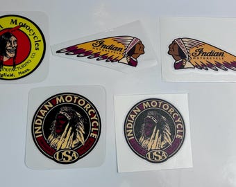 Indian Motorcycle decals - CHOICE - Hendee Indian, Indian logo sticker, Indian Riders decals, Vintage Indian Motorcycle stickers, IMRG decal