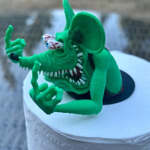 Porta carta igienica Rat Fink - Porta carta igienica Rat Fink Middle Finger - Porta carta igienica Big Daddy Ed Roth Porta carta igienica Rat Fink Man Cave