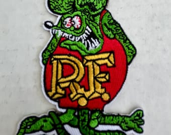 Rat Fink embroidered crest - Full Color Ed Roth Rat Fink iron on patch - Big Daddy Rat Fink badge - Iron on Rat Fink collectors crest