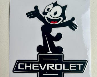 Felix the Cat Chevrolet Sticker - Chevy Fan Decal - Etsy