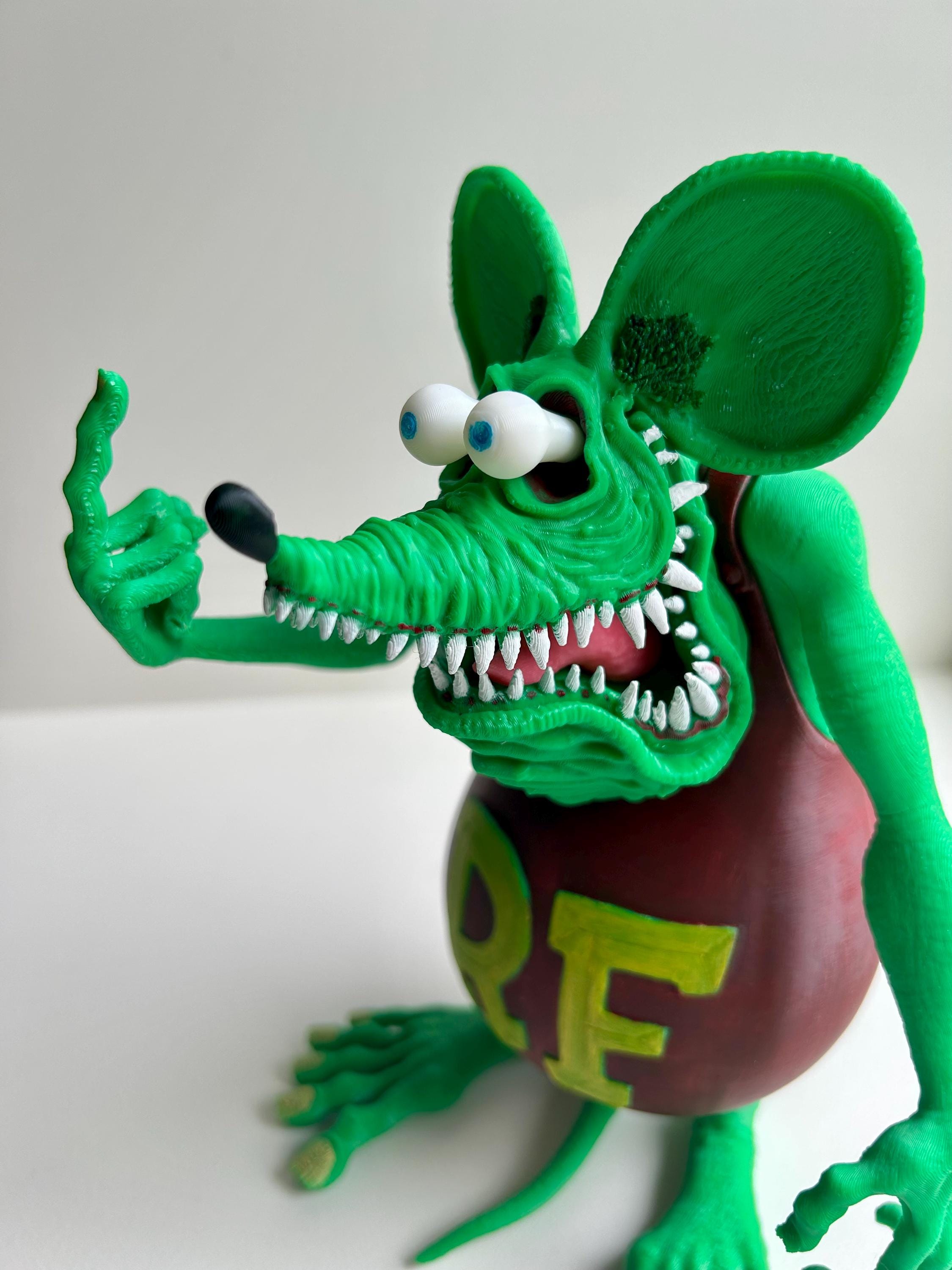 Rat Fink Figurine - Large Rat Fink Toy - Rat Fink Collectible