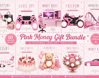 Geldcadeaupakket | 10 sjablonen voor geldcadeaus | Printbare geldhouder | Geldcadeaukaart | Verjaardagscadeau | Winkelen | Reizen | Gaming | Babyartikelen
