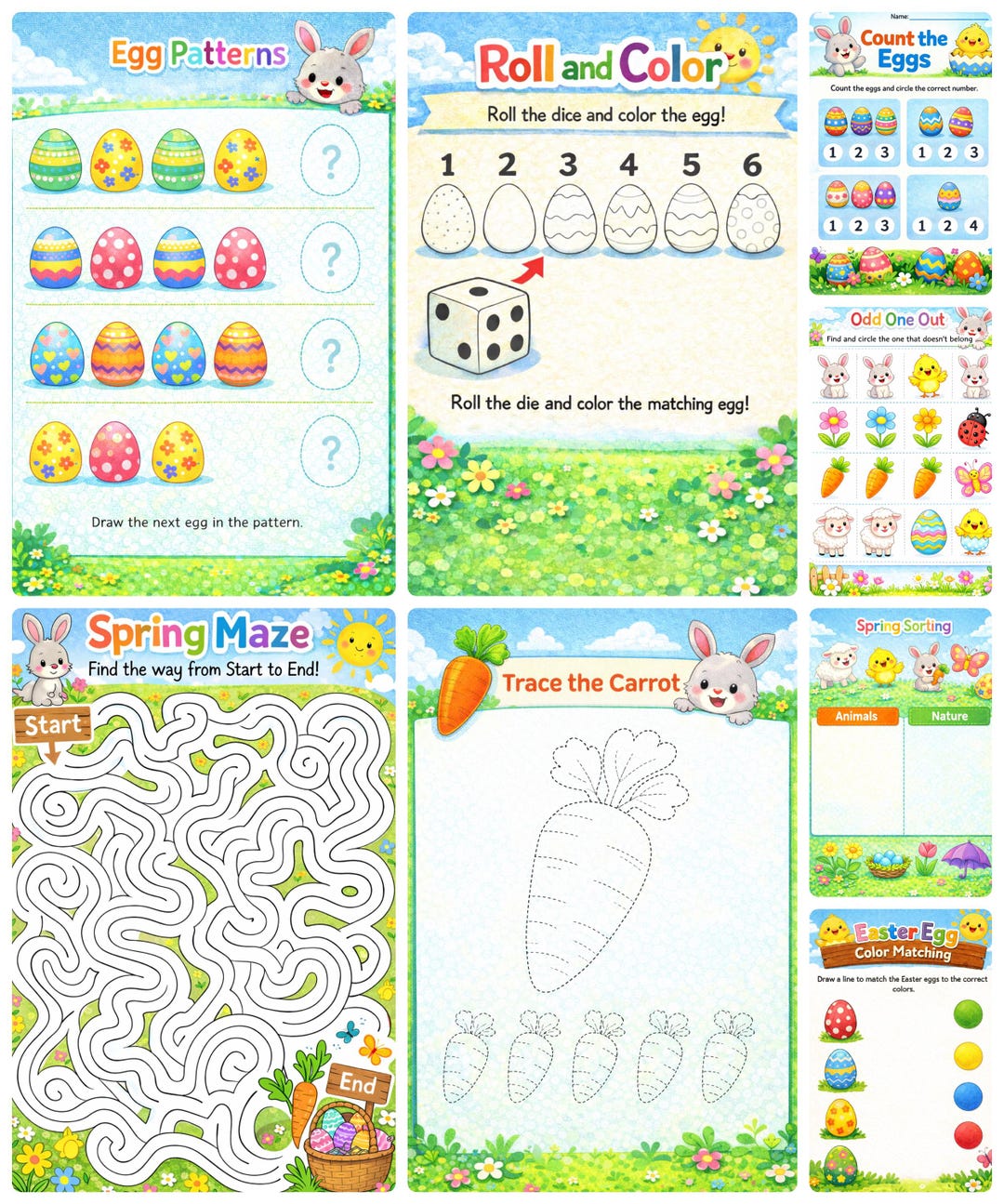 Easter Activity Book for Kids Printable | Easter Worksheets PDF | Maze ...