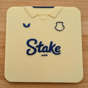 Everton 25/26 Away Shirt Coaster | Handmade 3D Printed Football Gift | Toffees Fan Merchandise | Unique Evertonian Collectible