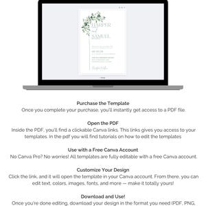 Sage Green Wedding Invitation Bundle, Greenery Garden Wedding Invitation Digital, Elegant Botanical Wedding, Editable Canva image 8