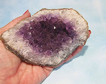 Amethyst Quartz Crystal Point Cluster Geode Head/vessel Brazil Amethyst Decor Collectible Purple Stone 18T73