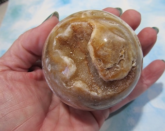 Sphère druzy sphalérite : poches de cristaux scintillants (64 mm) 22T88