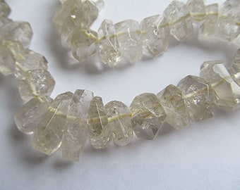 Lemon Quartz nuggets center drilled strand beads jewelry supply 55 points / pieces / beads 19t90