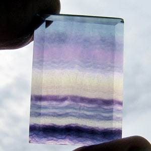 Fluorite multi color rainbow fluorite rectangle bevel cut loose stone jewelry supply 22mm x 33mm 21t19