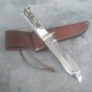 Handmade D2 Steel Bowie Knife Stag Handle Hunting, Bushcraft, Outdoor Camping