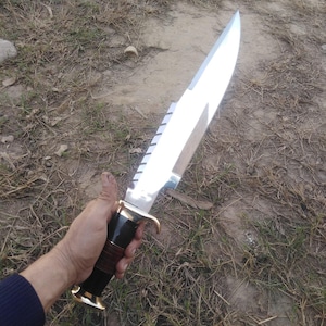 Authentic Rambo Knife Blade Stainless Steel Survival Gear Outdoor Camping Bowie Knife