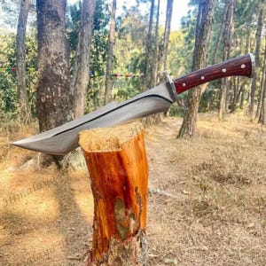 Custom Handmade 1095 Steel Blade Tactical Splitter Knife Hunting Knife & Sheath