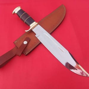 Crocodile Dundee Bowie knife High polish 12” Chrome blade,Camping knife & Sheath