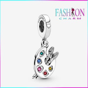 Artist&#39;s Palette Dangle Charm Pandora silver jewelry, bracelet jewelry, girls pendants, girls gifts